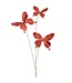 Tige de papillon rouge métallique | Pic décoratif