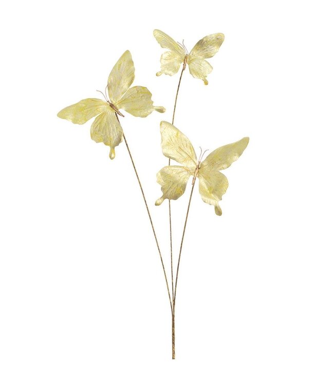 Tige de papillon or métallique | Pic décoratif