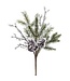 Tige de sapinage, branche et cocottes enneigé | Pic décoratif