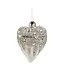 Boule cadeau, coeur en verre blanc 3,5 po