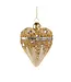 Boule cadeau, coeur en verre or 3,5 po