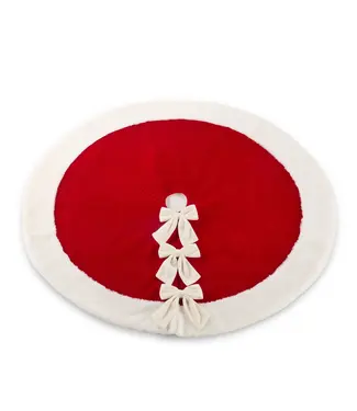 Jupe de sapin velours rouge et boucles blanche