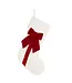 Bas de noël velours blanc et boucle rouge