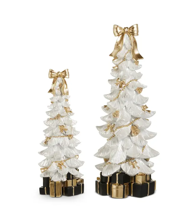 Sapin blanc boucles or | Décoration Noël