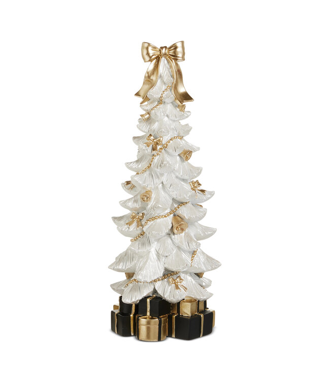 Sapin blanc boucles or | Décoration Noël