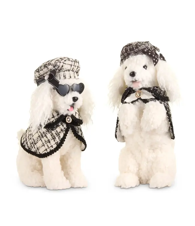 Caniche cape carreauté | Peluche chic