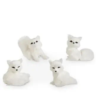 Ornement renard blanc (4 ass.)