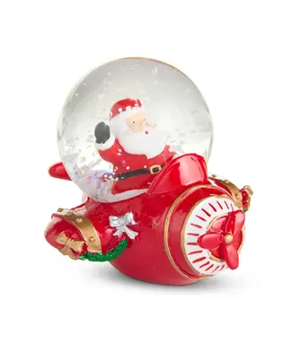 Boule de neige Père Noël en avion