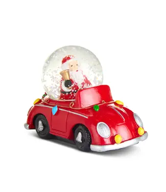 Boule de neige Père Noël en voiture