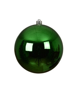 Boule de Noël Jolly verte lustrée en plastique