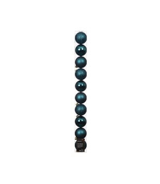 Tube de 10 boules de Noël émeraude mixte