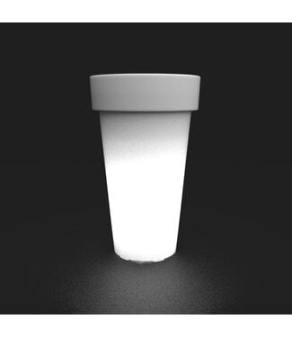 Vase Tera lux blanc lumineux DEL télécommande 33 po
