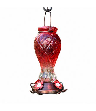Abreuvoir à colibri en verre rouge 10 po