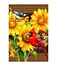 Drapeau - oiseaux et tournesol 28 x 40 po