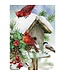 Drapeau - Nichoir de Noël et oiseaux 12 x 28 po