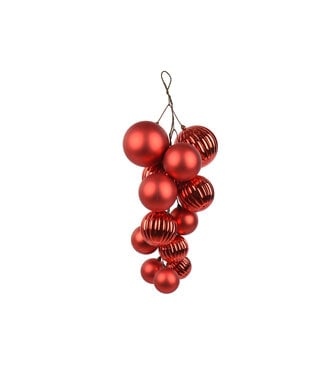 Larme décorative de boules de Noël rouges