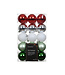 Boules de Noël rouge, vert, argent et blanc | Ensemble de 30