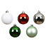 Boules de Noël rouge, vert, argent et blanc | Ensemble de 30
