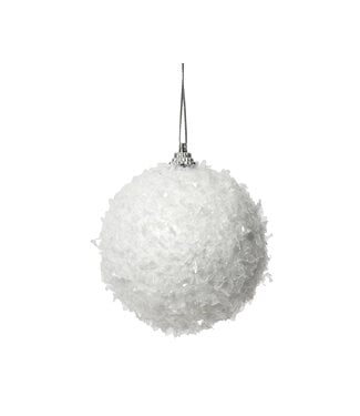 Boule de mousse blanche enneigée