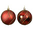 Boule de Noël rouge lignée or et vert