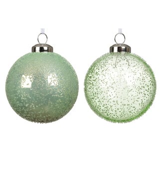 Boule de Noël menthe perlée