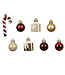Tube de 11 ornements de Noël rouge et or |