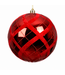 Boule de Noël en plastique rouge lignée de velours