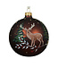 Boule de Noël chevreuil et sapins