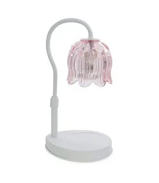Lampe brûleur de fragrance tulipe rose et blanche