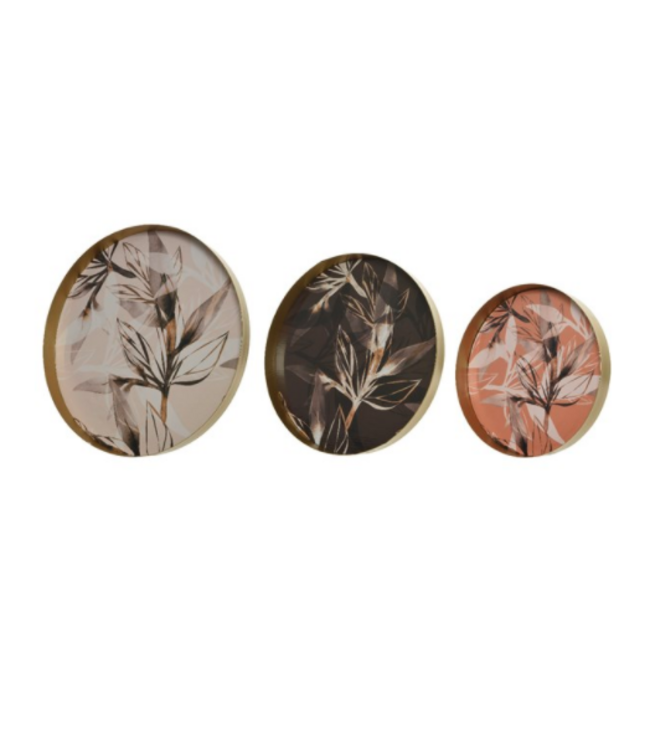 Plateau imprimé branches et feuilles noir | Accessoire de table