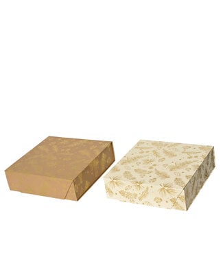 Boîte cadeau carré pin, sapin et cocotte 11 po (2 ass.)