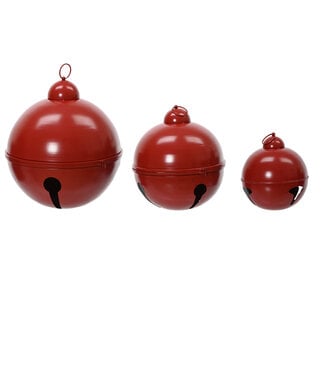 Grelot de Noël décoratif en métal rouge