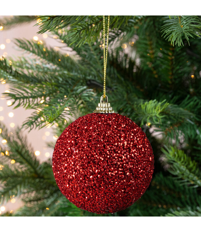 Boule de Noël à billes rouges | Tendance de Noël
