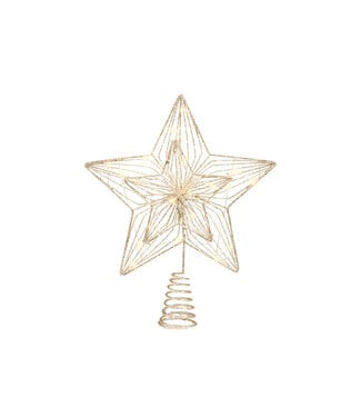 Cime de sapin étoile dorée LED