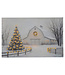 Cadre illuminé grange et sapin 23 x 15 po