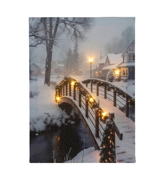 Cadre LED pont de Noël illuminé