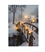 Cadre LED pont de Noël illuminé