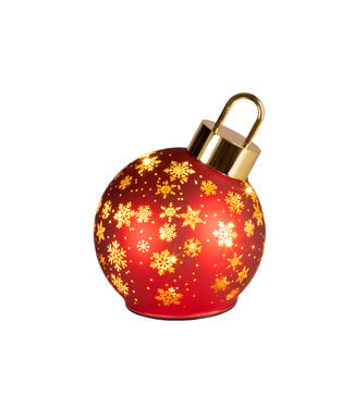 Boule de Noël rouge rotative LED