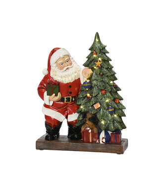 Père Noël avec sapin illuminé LED