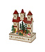 Scène de Noël en bois avec église et train
