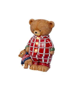 Ourson de Noël en pyjama LED et toutou