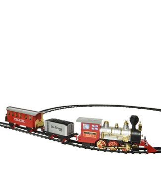 Train rouge et argent pour pied de sapin 47 po