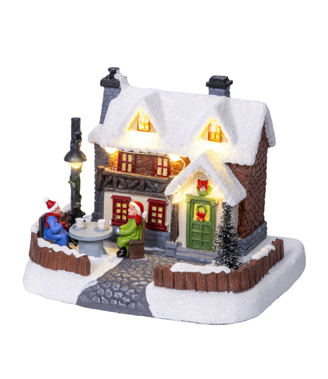 Maison lumineuse blanc chaud | Scène & village de Noël