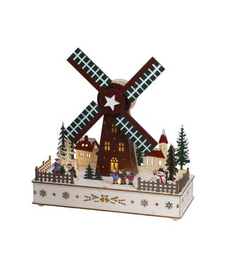 Scène moulin à vent en bois LED