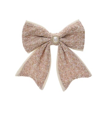 Boucle de Noël rose chic sur pince