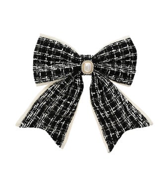 Boucle de Noël noire chic sur pince