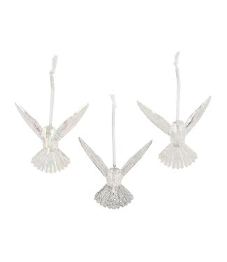 Ornement de Noël colibri transparent