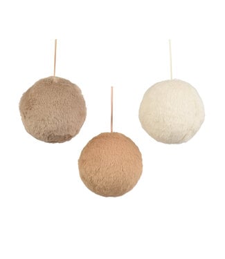 Boule de Noël en fourrure rose