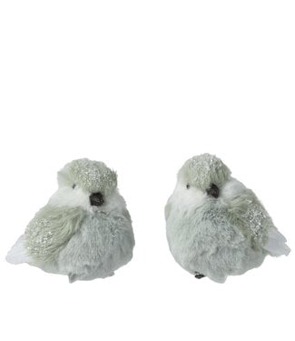 Oiseau de Noël vert à fourrure sur pince