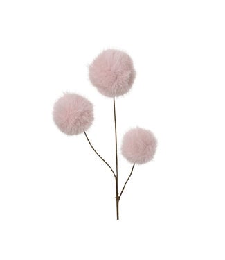 Tige boules de fourrure rose